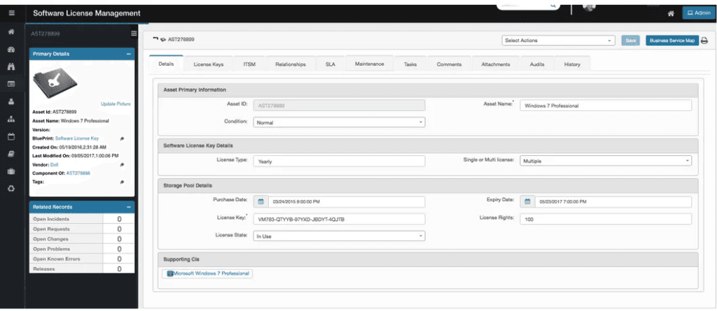 Accurate tracking of software licenses and their usage across the organization