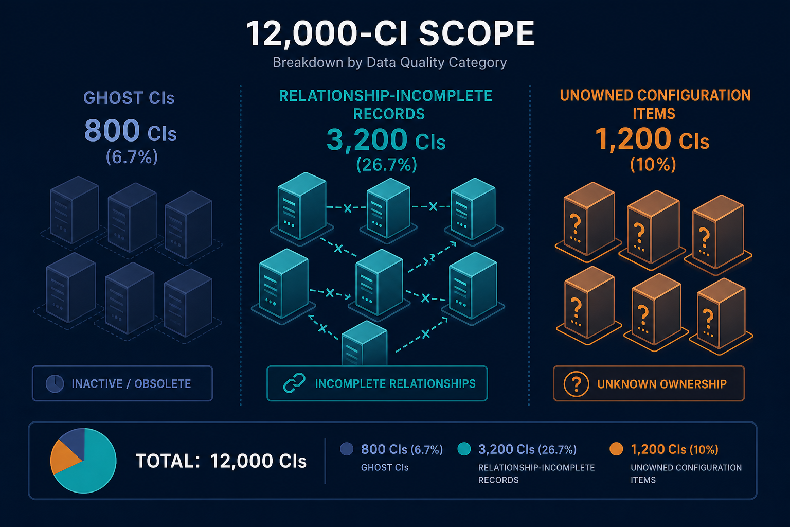 Conceptual Diagram Showing The 12000 Ci — Virima Ai Pilot Cmdb Readiness Post Mortem