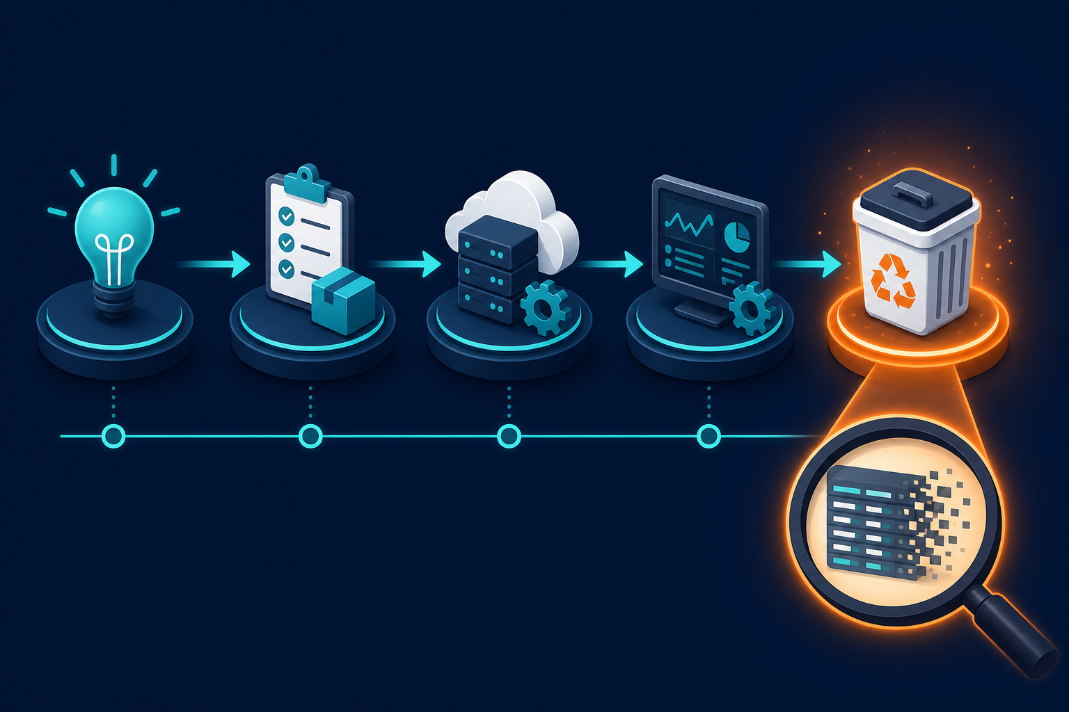 Diagram Showing The Five Stages Of — Virima Cmdb Ghost Servers Ci Lifecycle Management