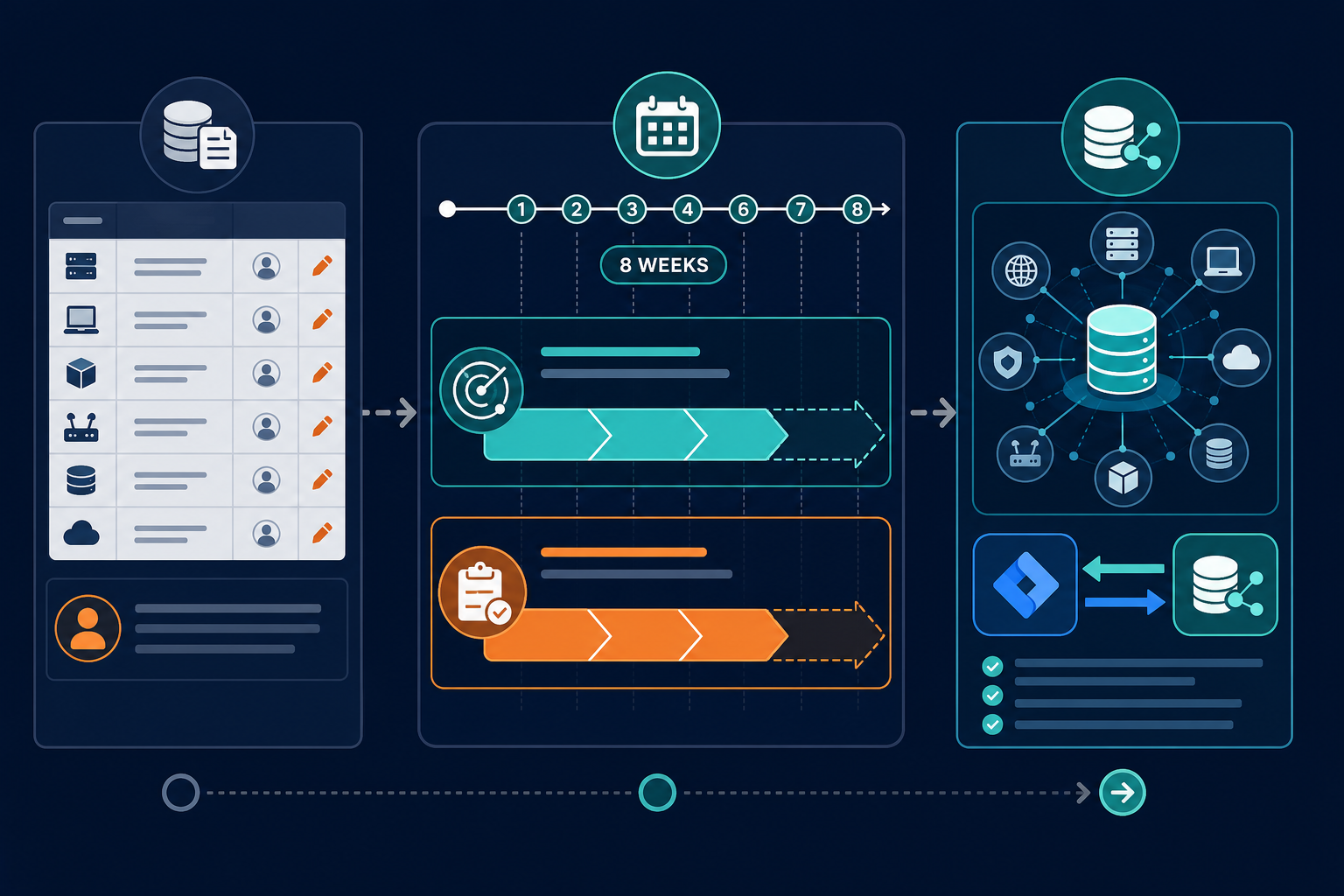 Conceptual Diagram Showing A Migration T — Virima Jira Asset Management Vs Cmdb Production Outage