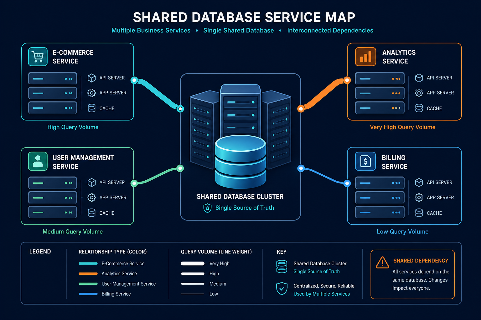 Illustrative Example Of A Vivid Service — Virima Shared Database Tier Unmapped Service Dependency