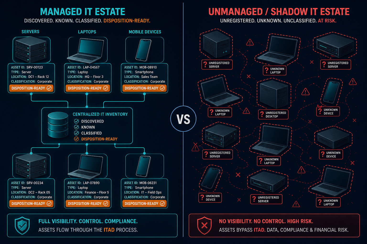 Conceptual Diagram Showing An It Estate — Virima What Is It Asset Disposition